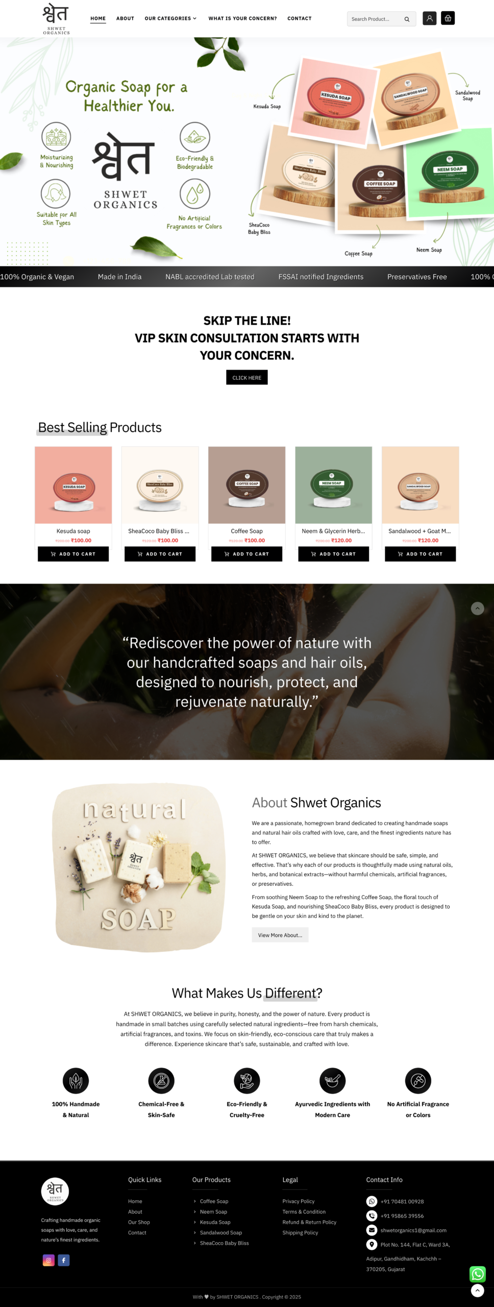 Shwet Organics Full UI