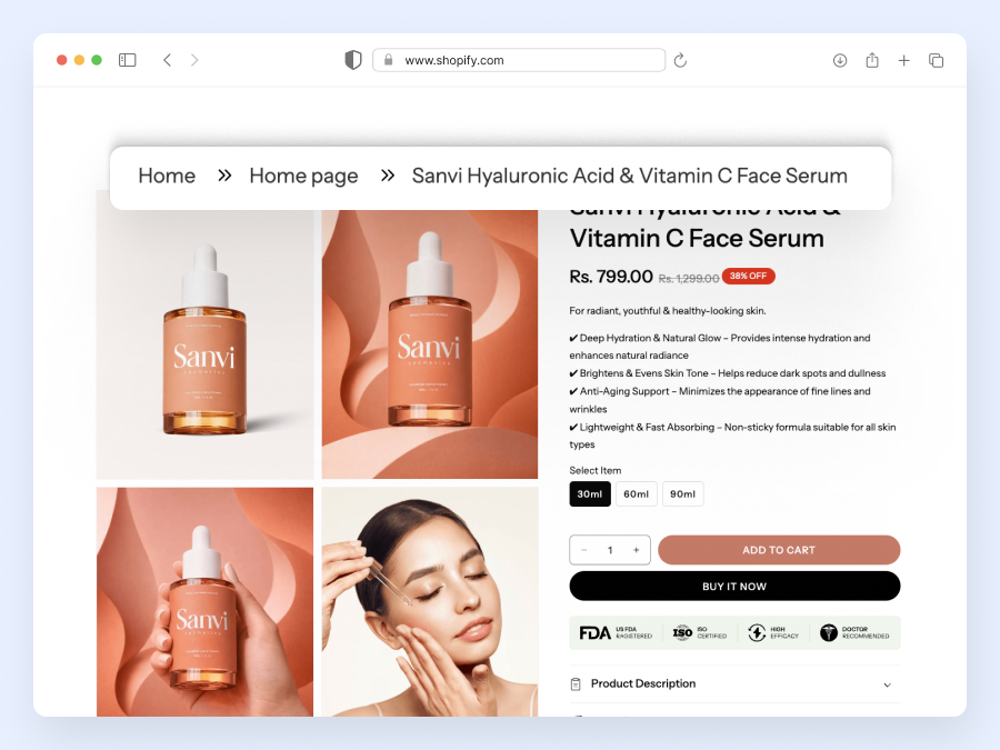 Breadcrumb navigation